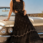 Midnight Black Couture Lehenga Set with Sculpted Sequined Blouse and Layered Embellished Skirt