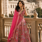 Rani Pink Heritage Storywork Bridal Lehenga with Embroidered Dupatta