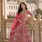 Rani Pink Heritage Storywork Bridal Lehenga with Embroidered Dupatta