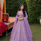 Amethyst Rajsi Zari Lehenga Set with Regal Geometric Heritage Embroidery