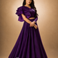 Royal Amethyst Ruffle Blouse with Flowing Purple Embroidered Lehenga