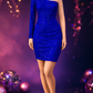 Electric Blue One-Shoulder Sequin Bodycon Dress