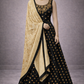 Black and Gold Embroidered Lehenga Set with Floral Jacquard Dupatta